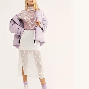 Free People Hailey Oversized Quilted Puffer Coat Lilac Cloud Combo M/L